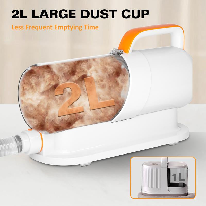 AWING Grooming Vacuum – 5-in-1 Dog & Cat Grooming Kit with Vacuum Suction | Low-Noise Pet Groomer with Clippers, Brushes, Nozzle, 2L Dust Cup & 4 Clipping Combs