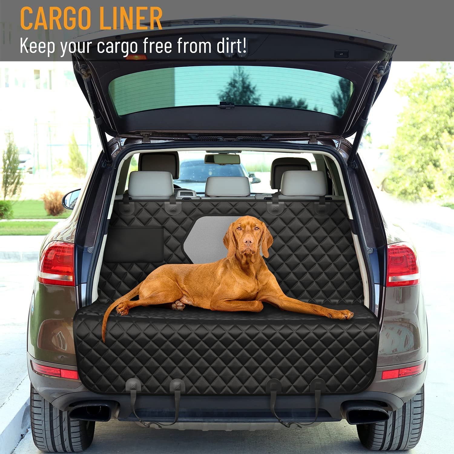 Dog Car Seat Cover for Back Seat – Waterproof Pet Hammock Protector for Cars, SUVs & Trucks | Durable 600D Oxford, Scratchproof, Nonslip & Easy to Clean – Black