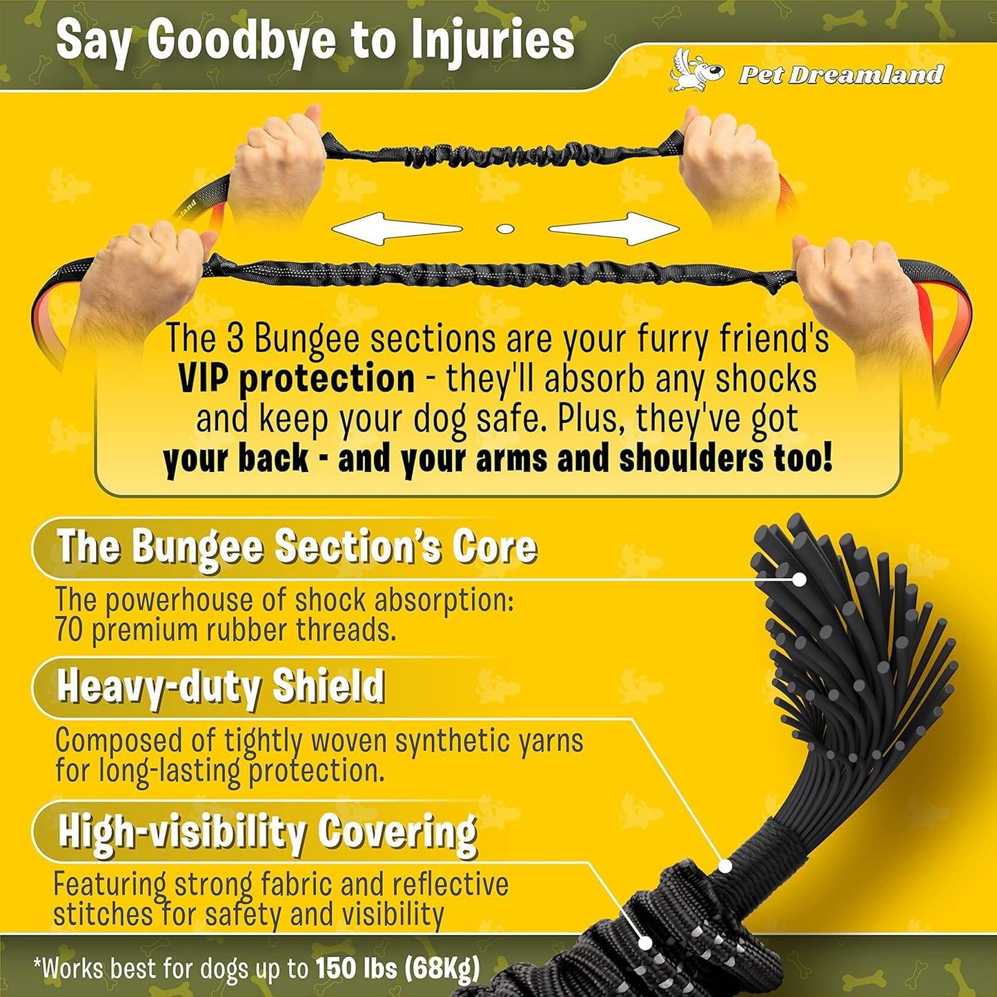 Hands-Free Dual Dog Leash with Waist Belt – No-Tangle Bungee Lead for Walking, Running, and Training Two Medium Dogs (Dark Grey & Pink)