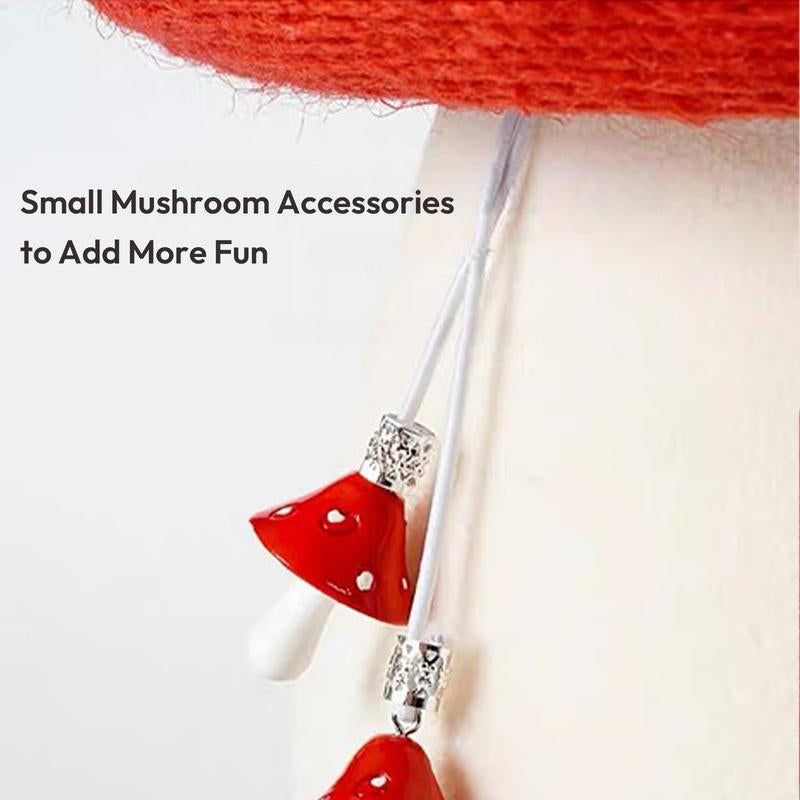 Chip-Proof Sisal Mushroom Cat Scratcher – Hand-Made Durable Sisal Rope Cat Scratch Toy | Interactive Cat Scratching Post for Indoor Cats & Kittens (Red)