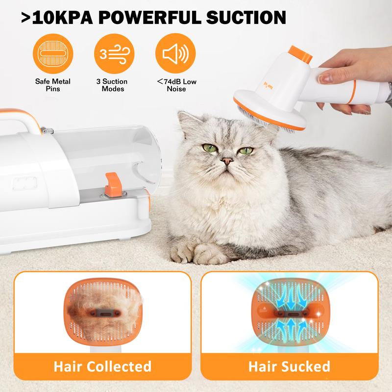 AWING Grooming Vacuum – 5-in-1 Dog & Cat Grooming Kit with Vacuum Suction | Low-Noise Pet Groomer with Clippers, Brushes, Nozzle, 2L Dust Cup & 4 Clipping Combs