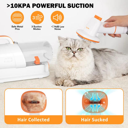 AWING Grooming Vacuum – 5-in-1 Dog & Cat Grooming Kit with Vacuum Suction | Low-Noise Pet Groomer with Clippers, Brushes, Nozzle, 2L Dust Cup & 4 Clipping Combs