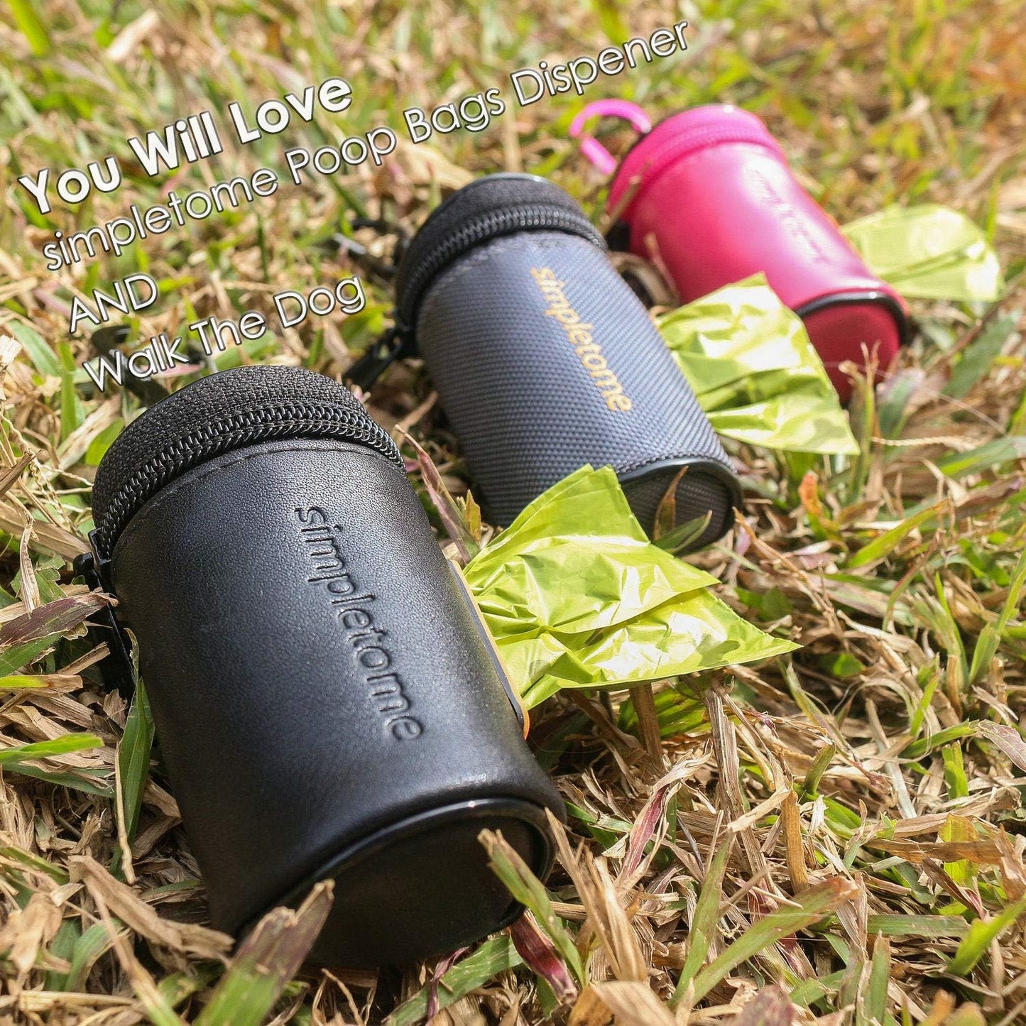 Dog Waste Bag Dispenser for Leash or Belt – Waterproof 1680D Oxford Fabric, YKK Zipper, Noise-Free, Durable & Stylish – Includes 1 Roll of Poop Bags (Grey)