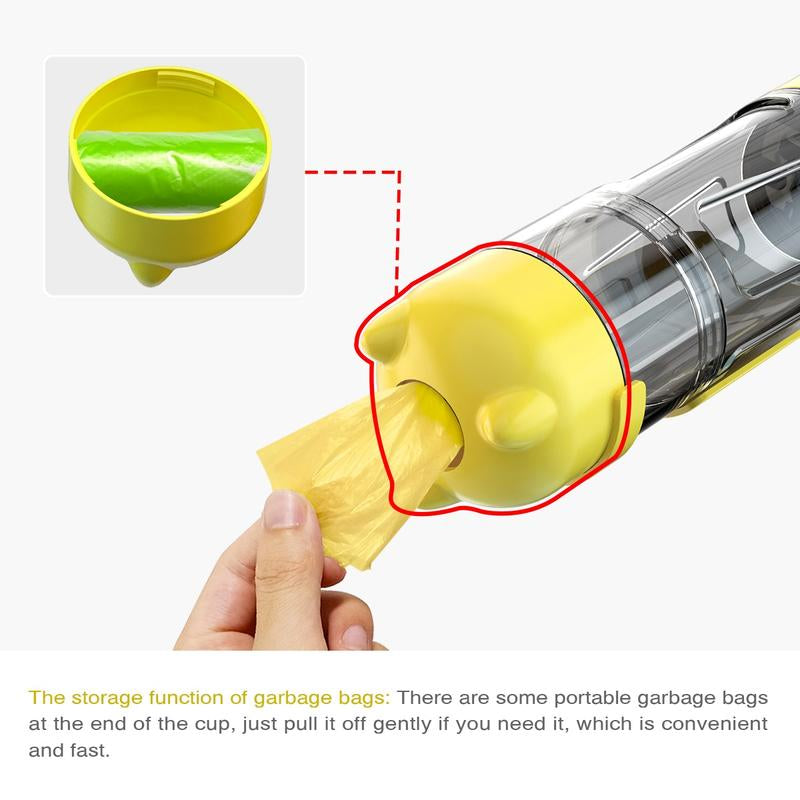 4-in-1 Pet Travel Bottle with Food Container – Portable Dog & Cat Water Dispenser with Poop Shovel & Bag Storage | Leak-Proof, Food-Grade, Ideal for Hiking & Walking