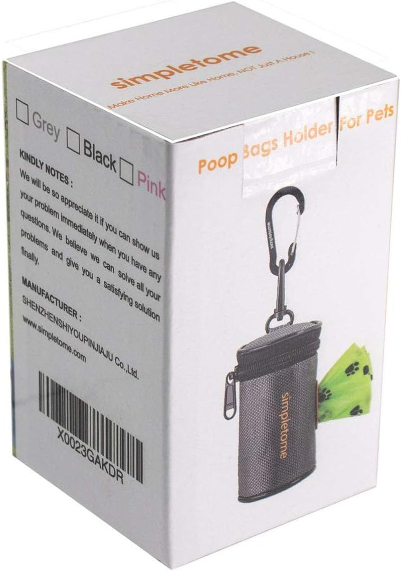 Dog Waste Bag Dispenser for Leash or Belt – Waterproof 1680D Oxford Fabric, YKK Zipper, Noise-Free, Durable & Stylish – Includes 1 Roll of Poop Bags (Grey)