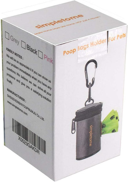 Dog Waste Bag Dispenser for Leash or Belt – Waterproof 1680D Oxford Fabric, YKK Zipper, Noise-Free, Durable & Stylish – Includes 1 Roll of Poop Bags (Grey)