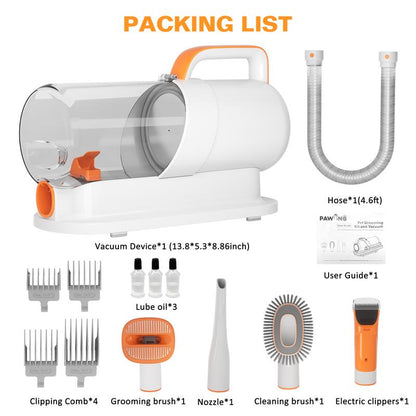 AWING Grooming Vacuum – 5-in-1 Dog & Cat Grooming Kit with Vacuum Suction | Low-Noise Pet Groomer with Clippers, Brushes, Nozzle, 2L Dust Cup & 4 Clipping Combs