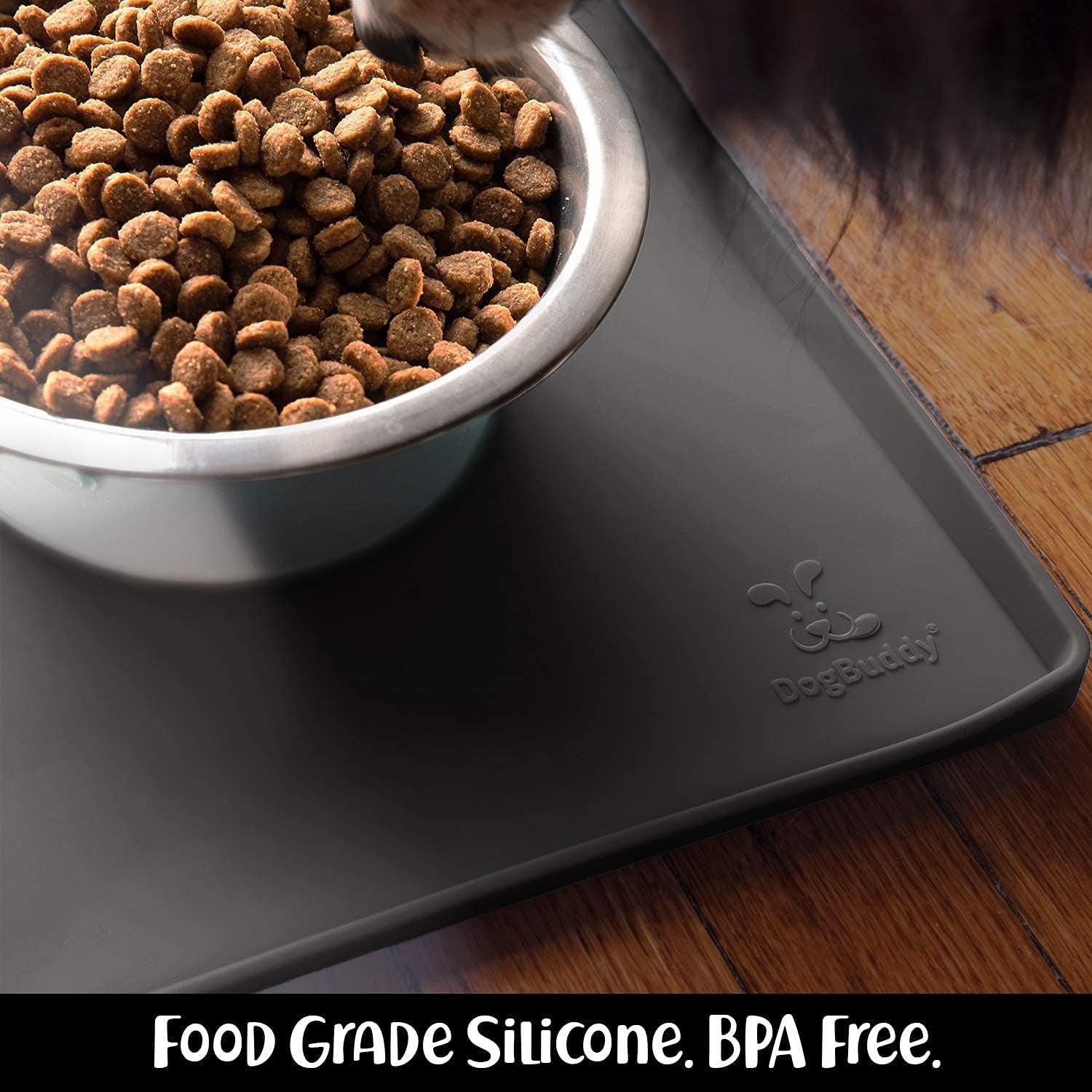 Dog Food Mat – Waterproof & Nonslip Pet Feeding Mat for Dogs & Puppies | Protects Floors from Spills, Easy to Clean, BPA-Free Silicone | Puppy Supplies