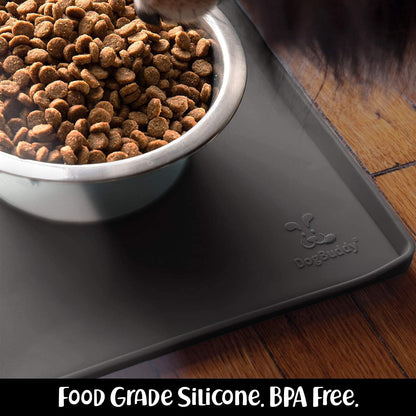 Dog Food Mat – Waterproof & Nonslip Pet Feeding Mat for Dogs & Puppies | Protects Floors from Spills, Easy to Clean, BPA-Free Silicone | Puppy Supplies