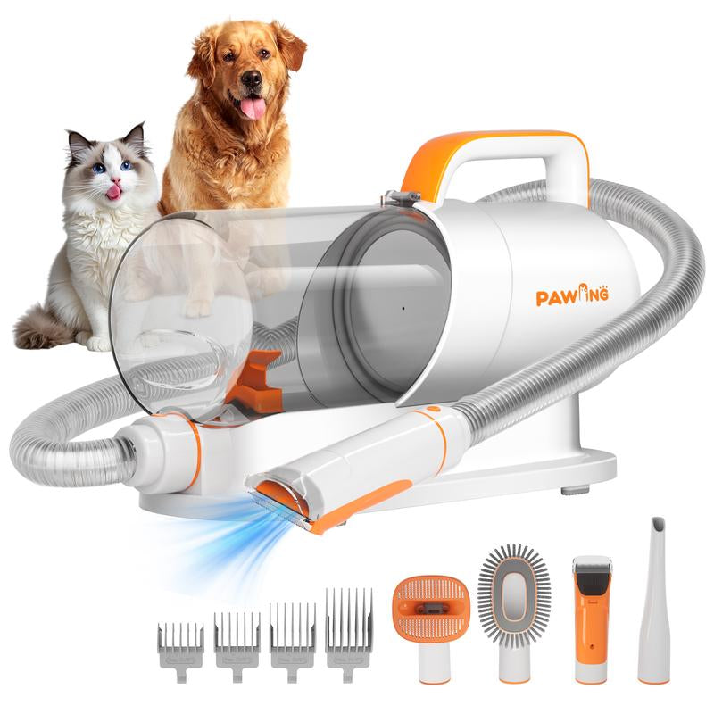 AWING Grooming Vacuum – 5-in-1 Dog & Cat Grooming Kit with Vacuum Suction | Low-Noise Pet Groomer with Clippers, Brushes, Nozzle, 2L Dust Cup & 4 Clipping Combs