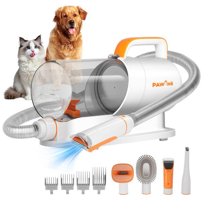 AWING Grooming Vacuum – 5-in-1 Dog & Cat Grooming Kit with Vacuum Suction | Low-Noise Pet Groomer with Clippers, Brushes, Nozzle, 2L Dust Cup & 4 Clipping Combs