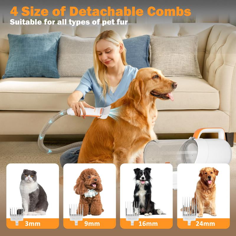 AWING Grooming Vacuum – 5-in-1 Dog & Cat Grooming Kit with Vacuum Suction | Low-Noise Pet Groomer with Clippers, Brushes, Nozzle, 2L Dust Cup & 4 Clipping Combs