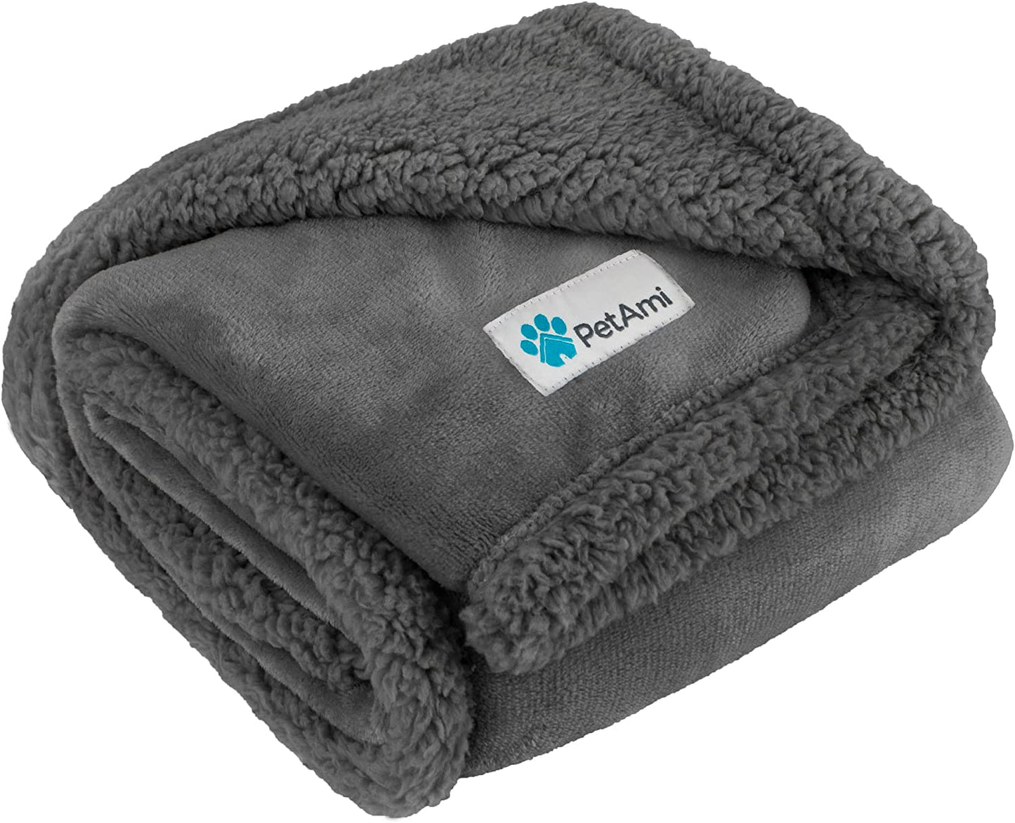 Dog Blanket for Bed – XL Pet Blanket for Large Dogs & Cats | Soft Sherpa Fleece Reversible Couch & Furniture Protector | Washable Plush Throw for Sofa, Car, Crate & Travel (60" x 80", Dark Gray)