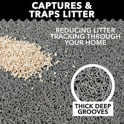 at Litter Mat (XL, 36" x 24") – Non-Slip, Durable & Easy to Clean | Water-Resistant Scatter Control Mat, Soft on Paws, BPA-Free & Non-Toxic | For Covered & Open Litter Boxes