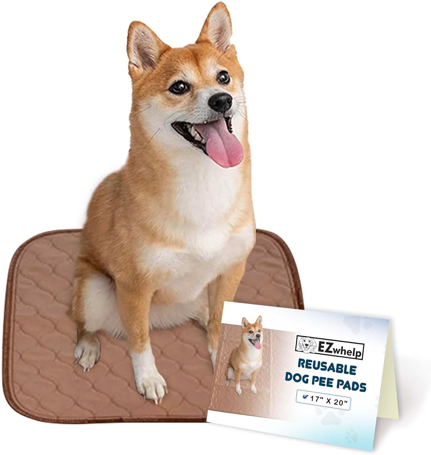 Reusable Dog Pee Pads - Waterproof, Washable Training Pads for Dogs, Puppies, Cats & Small Pets | Durable, Lightweight & Eco-Friendly | 17" x 20"