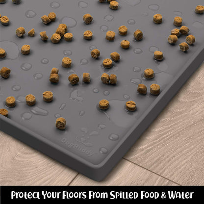 Dog Food Mat – Waterproof & Nonslip Pet Feeding Mat for Dogs & Puppies | Protects Floors from Spills, Easy to Clean, BPA-Free Silicone | Puppy Supplies