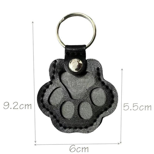 Cat & Dog Hair Keepsake Keychain – Creative Pet Memorial Key Ring with PU Leather Tag | DIY Paw Print & Fur Storage Pendant for Pet Owners